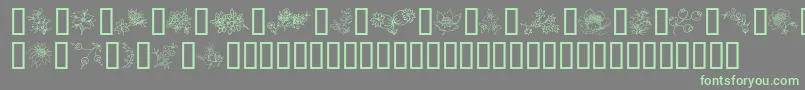 TraditionalFloralDesign Font – Green Fonts on Gray Background