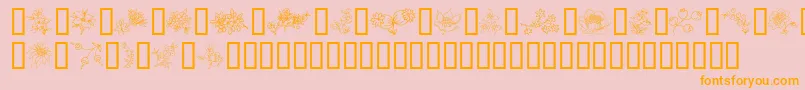 TraditionalFloralDesign-Schriftart – Orangefarbene Schriften auf rosa Hintergrund