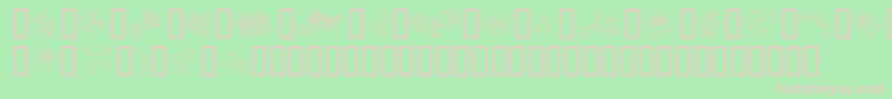 TraditionalFloralDesign-fontti – vaaleanpunaiset fontit vihreällä taustalla