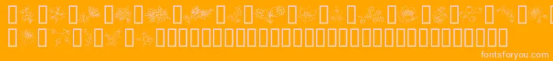 TraditionalFloralDesign-Schriftart – Rosa Schriften auf orangefarbenem Hintergrund