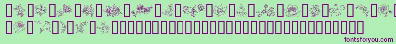 TraditionalFloralDesign Font – Purple Fonts on Green Background