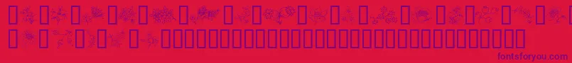 TraditionalFloralDesign Font – Purple Fonts on Red Background