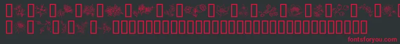 TraditionalFloralDesign Font – Red Fonts on Black Background