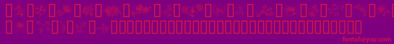 TraditionalFloralDesign Font – Red Fonts on Purple Background