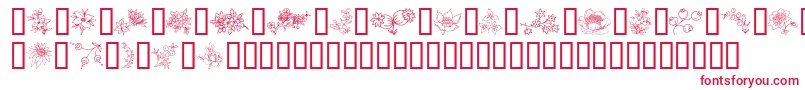 TraditionalFloralDesign Font – Red Fonts on White Background