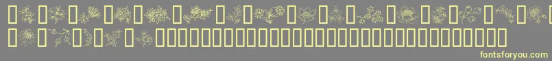 TraditionalFloralDesign Font – Yellow Fonts on Gray Background