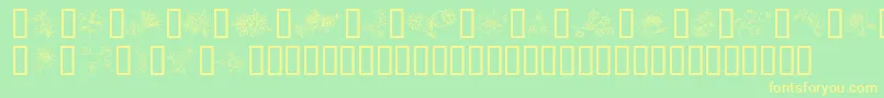 TraditionalFloralDesign Font – Yellow Fonts on Green Background