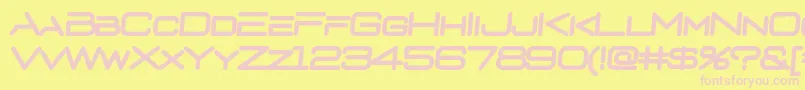 D3euronismBI-fontti – vaaleanpunaiset fontit keltaisella taustalla
