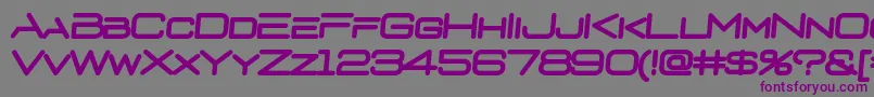 フォントD3euronismBI – 紫色のフォント、灰色の背景