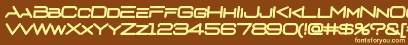 D3euronismBI-fontti – keltaiset fontit ruskealla taustalla
