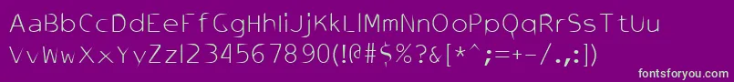 AircutOnehundedandone-Schriftart – Grüne Schriften auf violettem Hintergrund