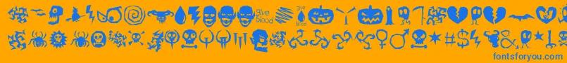 フォントIllOcto – オレンジの背景に青い文字