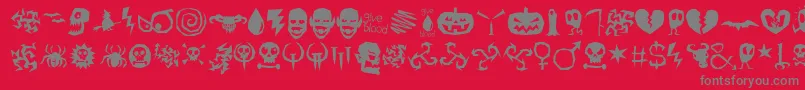 IllOcto Font – Gray Fonts on Red Background