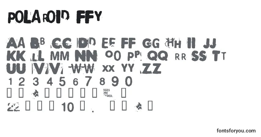 Fuente Polaroid ffy - alfabeto, números, caracteres especiales