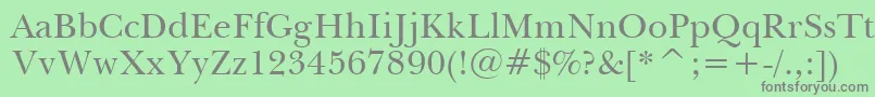 フォントBaskervilleWin95btRoman – 緑の背景に灰色の文字