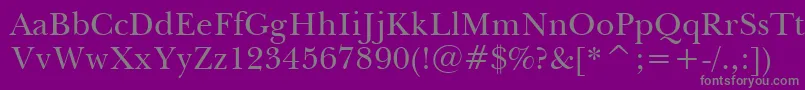 フォントBaskervilleWin95btRoman – 紫の背景に灰色の文字