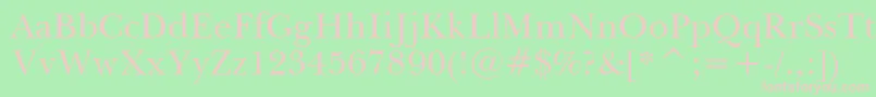 BaskervilleWin95btRoman-Schriftart – Rosa Schriften auf grünem Hintergrund
