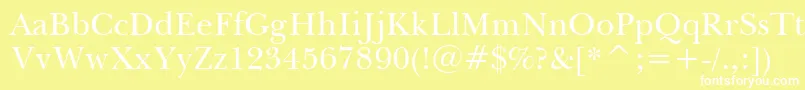 Шрифт BaskervilleWin95btRoman – белые шрифты на жёлтом фоне
