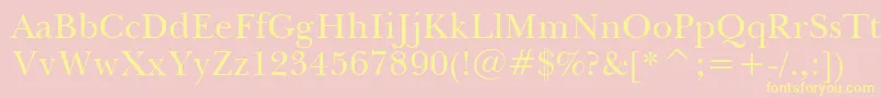 BaskervilleWin95btRoman Font – Yellow Fonts on Pink Background