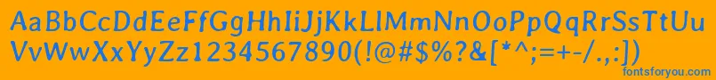 AveriaGruesa Font – Blue Fonts on Orange Background
