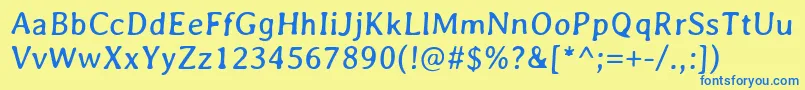 AveriaGruesa Font – Blue Fonts on Yellow Background