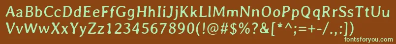 AveriaGruesa Font – Green Fonts on Brown Background