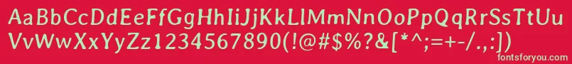 AveriaGruesa Font – Green Fonts on Red Background