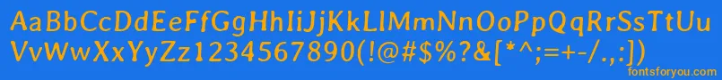 AveriaGruesa Font – Orange Fonts on Blue Background