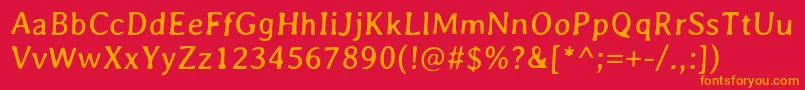 AveriaGruesa Font – Orange Fonts on Red Background