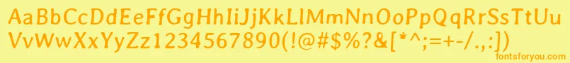AveriaGruesa Font – Orange Fonts on Yellow Background