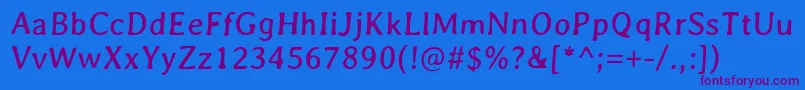AveriaGruesa Font – Purple Fonts on Blue Background