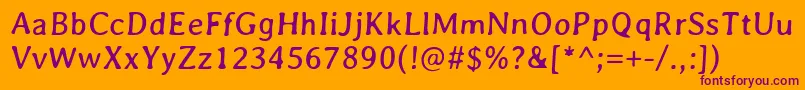 AveriaGruesa Font – Purple Fonts on Orange Background