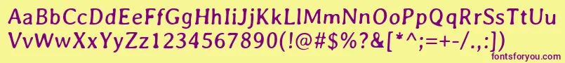 AveriaGruesa Font – Purple Fonts on Yellow Background