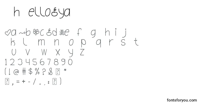 Schriftart OhHelloDya – Alphabet, Zahlen, spezielle Symbole