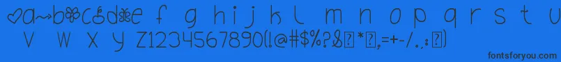 OhHelloDya-Schriftart – Schwarze Schriften auf blauem Hintergrund
