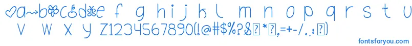 OhHelloDya Font – Blue Fonts on White Background
