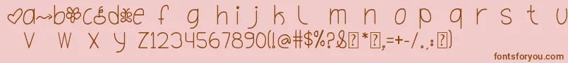 OhHelloDya Font – Brown Fonts on Pink Background