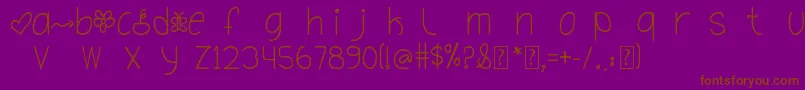 OhHelloDya Font – Brown Fonts on Purple Background