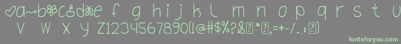 OhHelloDya Font – Green Fonts on Gray Background