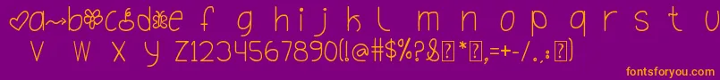 Fonte OhHelloDya – fontes laranjas em um fundo violeta