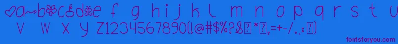Fonte OhHelloDya – fontes roxas em um fundo azul