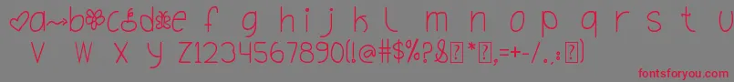 フォントOhHelloDya – 赤い文字の灰色の背景