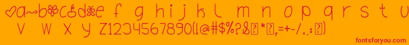 OhHelloDya Font – Red Fonts on Orange Background