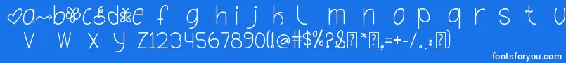 OhHelloDya Font – White Fonts on Blue Background