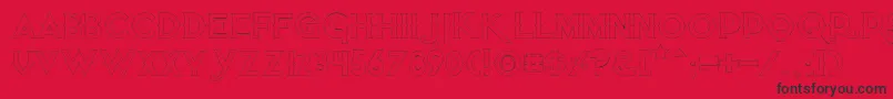 Czcionka Quietthiefempty – czarne czcionki na czerwonym tle