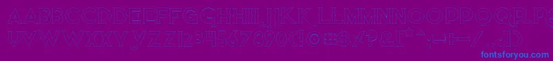 Quietthiefempty-Schriftart – Blaue Schriften auf violettem Hintergrund