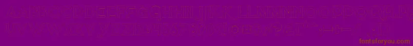 Quietthiefempty-Schriftart – Braune Schriften auf violettem Hintergrund