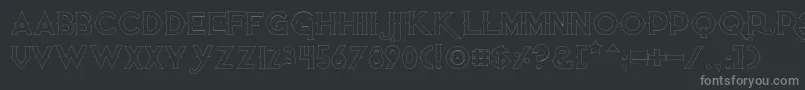 フォントQuietthiefempty – 黒い背景に灰色の文字