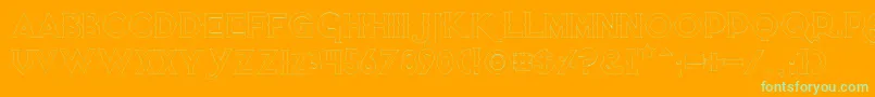 Quietthiefempty Font – Green Fonts on Orange Background