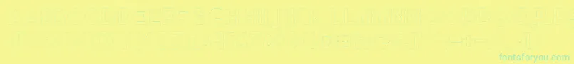 フォントQuietthiefempty – 黄色い背景に緑の文字